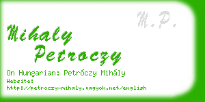 mihaly petroczy business card