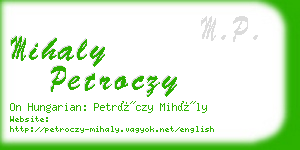 mihaly petroczy business card